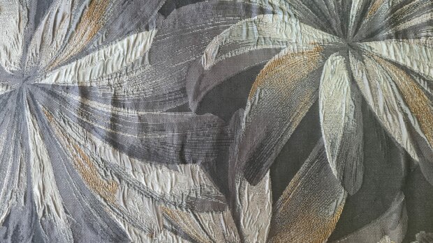Jacquard Lurex Flowers Antra