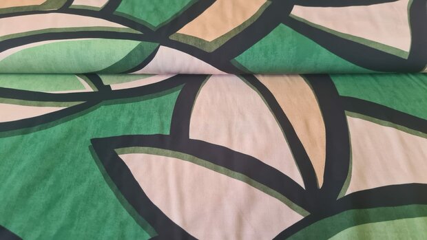 Viscose Stretch Abstract Multi-Green
