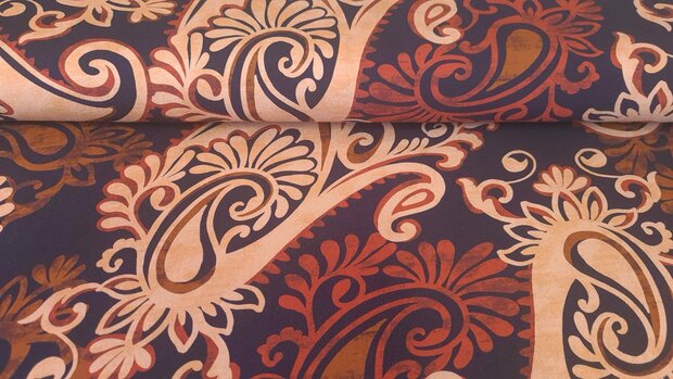Viscose Jersey Paisley  XL Terra