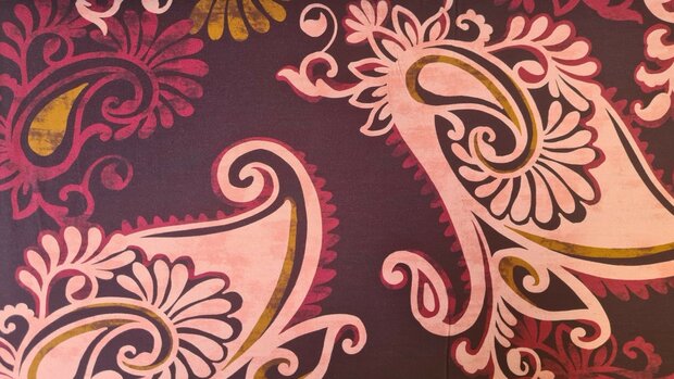Viscose Jersey Paisley  XL Bordeaux
