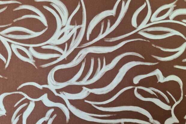 Viscose Twill Abstract Shapes Caramel