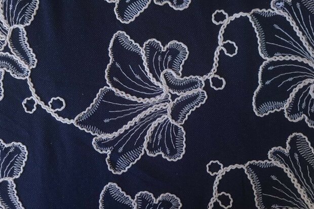 Knitted Twill Embroidery Navy