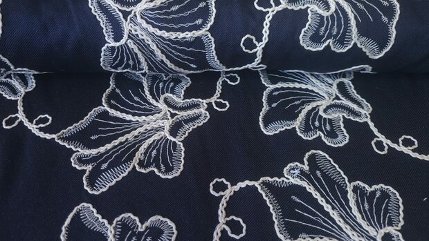Knitted Twill Embroidery Navy