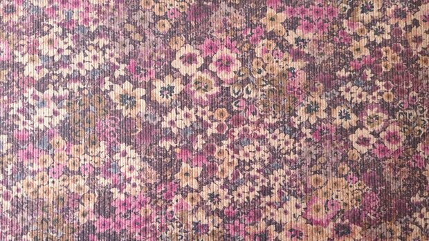Stretch-Cord Milles Fleurs Aubergine