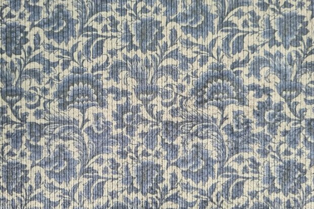 Stretch-Cord Folk Floral Blue