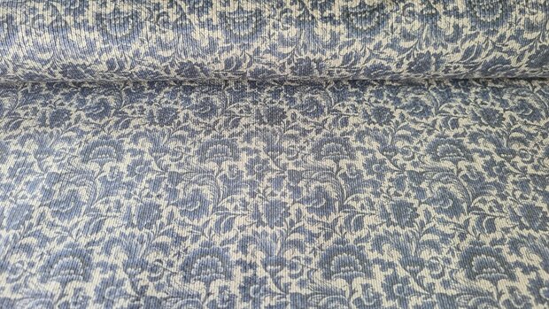 Stretch-Cord Folk Floral Blue