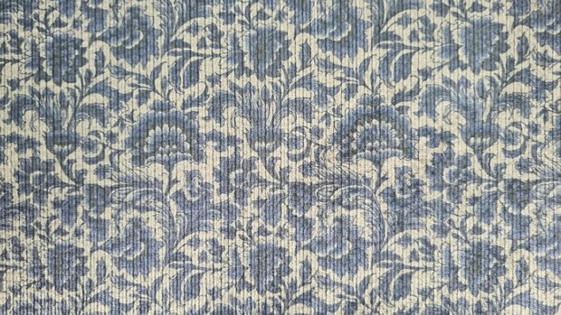 Stretch-Cord Folk Floral Blue