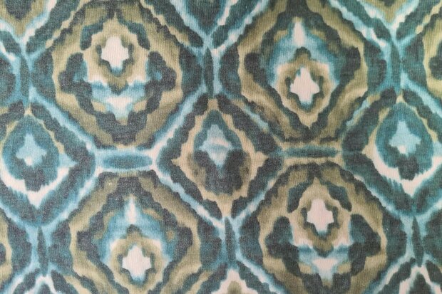 Knitted Viscose Abstract Petrol-Green