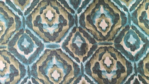 Knitted Viscose Abstract Petrol-Green