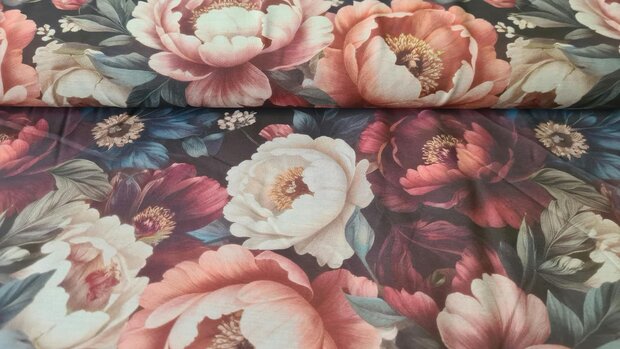 Viscose Digital Asian Flowers Multi