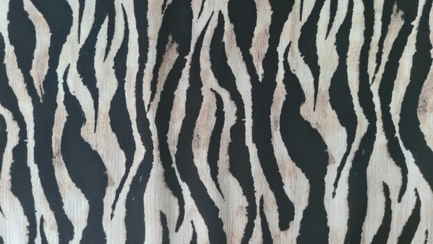 Viscose Crincle Zebra Beige/Black
