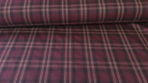 Stretch Check Glasgow Wine Red