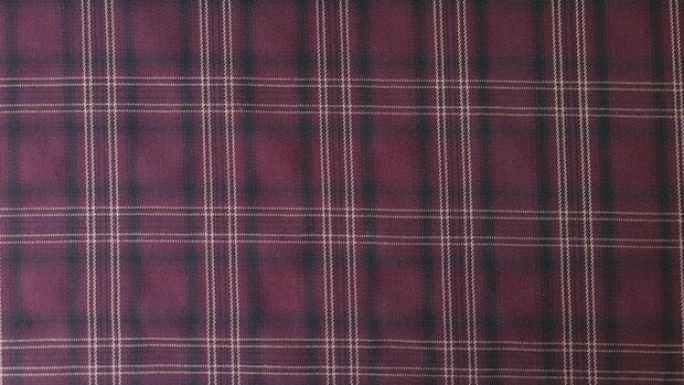Stretch Check Glasgow Wine Red