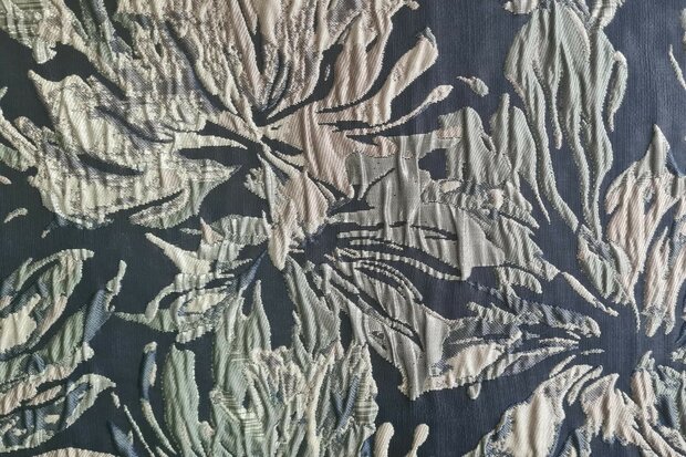 Jacquard Lurex Flower Navy