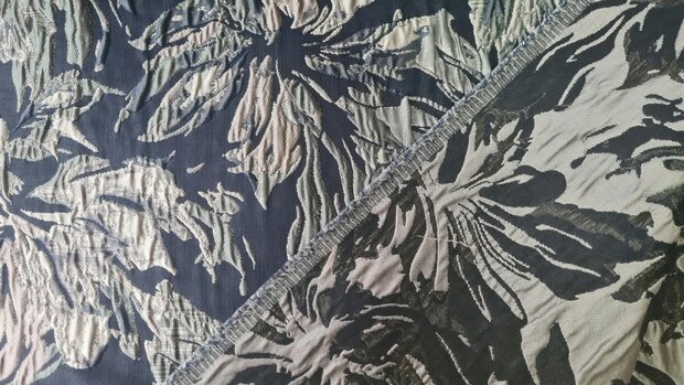 Jacquard Lurex Flower Navy
