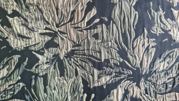 Jacquard Lurex Flower Navy