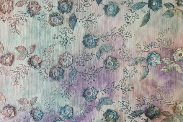 Cord Embroidery Tie Dye Lilac