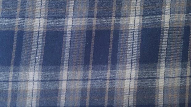 Cotton Flannel Check Blue/Beige