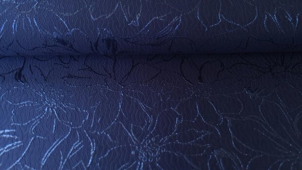 Jacquard Flower Navy