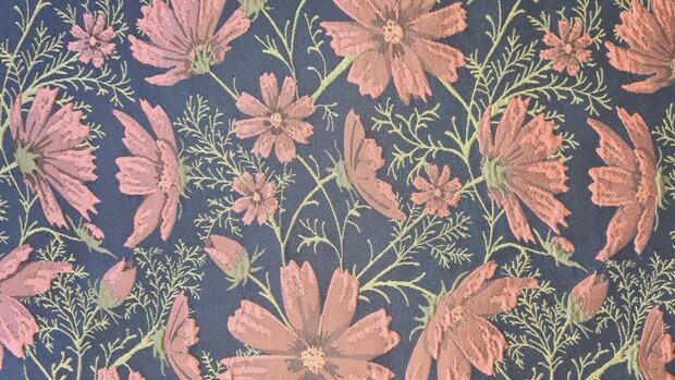 Jacquard Flower Navy/Red