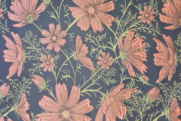 Jacquard Flower Navy/Red