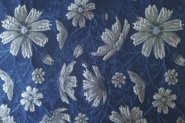 Jacquard Flower Indigo/Grey