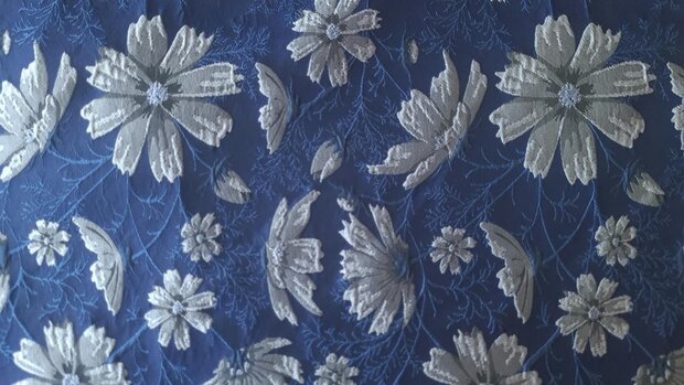 Jacquard Flower Indigo/Grey