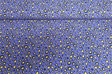 Katoenen Tricot Animal Blauw Geel Katoenen Tricot Animal Blauw Geel