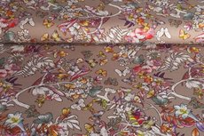 Viscose Tricot Bloem Vlinder Sand Viscose Tricot Bloem Vlinder Sand