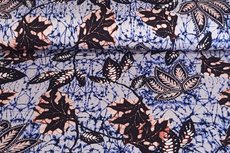 Viscose Tricot Leaf Blauw Viscose Tricot Leaf Blauw
