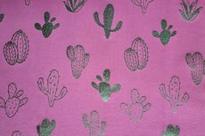Katoenen Tricot foil cactus Berry Katoenen Tricot foil cactus Berry