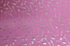 Katoenen Tricot foil Arrows Donker Oud Roze Katoenen Tricot foil Arrows Donker Oud Roze