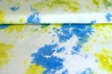 Viscose Tricot Batik Blauw Geel Viscose Tricot Batik Blauw Geel