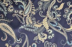 Digi Stretch Satin Paisley Navy Digi Stretch Satin Paisley Navy