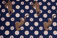 Stretch Crepe Tiger Coin Navy Stretch Crepe Tiger Coin Navy