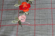 Prince de Gall Viscose Embroidery Grey/Red Prince de Gall Viscose Embroidery Grey/Red