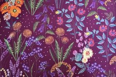 Cotton Jersey Digital Flowers 2 Purple Cotton Jersey Digital Flowers 2 Purple