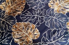 Stretch Crepe Leaves 2 Navy Stretch Crepe Leaves 2 Navy