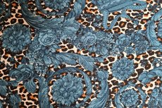 Bubble Chiffon Cheetah Flowers Petrol Bubble Chiffon Cheetah Flowers Petrol