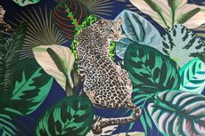 Cotton Jersey Digital Cheetah Leaf Navy Cotton Jersey Digital Cheetah Leaf Navy