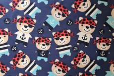 Cotton Jersey Pirate Bear Navy Cotton Jersey Pirate Bear Navy