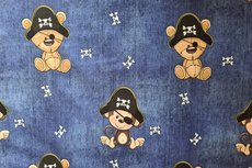 Cotton Jersey Pirate Bear & Monkey Indigo jeanslook Cotton Jersey Pirate Bear & Monkey Indigo jeanslook