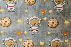 French Terry Space Bear Grey French Terry Space Bear Grey