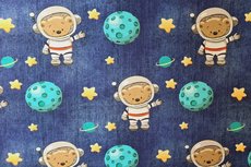 French Terry Space Bear Navy French Terry Space Bear Navy