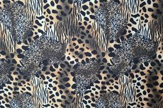 Stretch Crepe Animals Black Stretch Crepe Animals Black