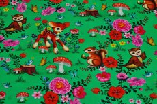 GOTS Cotton Jersey Sweet Animals Green “Digital” GOTS Cotton Jersey Sweet Animals Green “Digital”