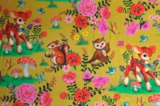 GOTS Cotton Jersey Sweet Animals Yellow “Digital” GOTS Cotton Jersey Sweet Animals Yellow “Digital”