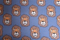 Cotton Jacquard Lion Blue Cotton Jacquard Lion Blue