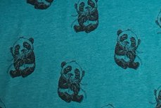 Cotton Jersey Panda Petrol Cotton Jersey Panda Petrol