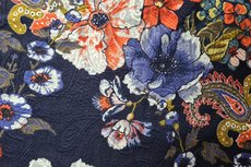 Stretch Jacquard Flowers Marine Stretch Jacquard Flowers Marine
